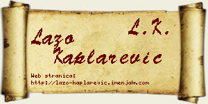 Lazo Kaplarević vizit kartica